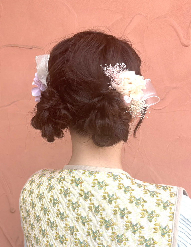 ヘアセット💛ツインシニョン