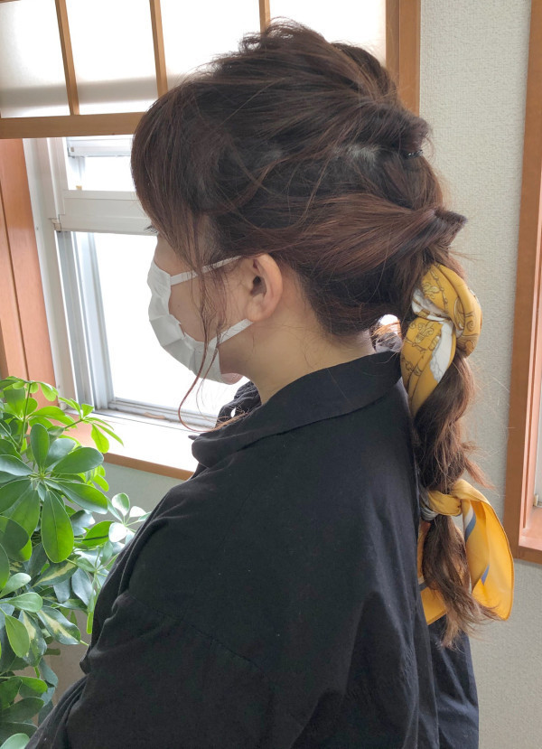 スカーフヘアアレンジ♪